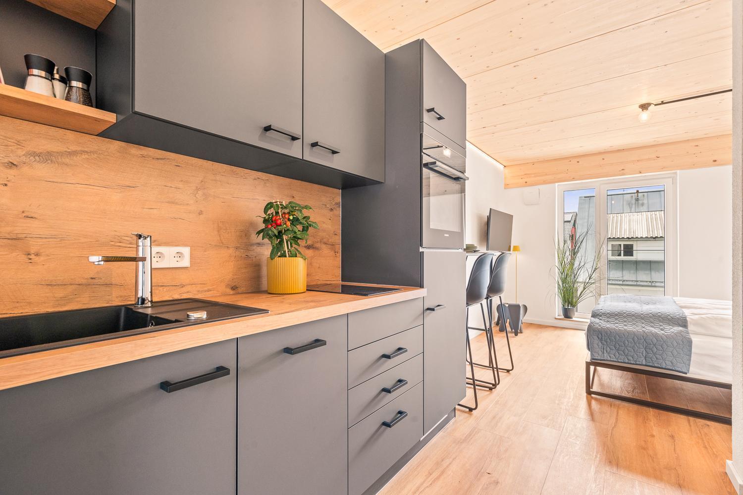 Einzimmer Wohlfuehlapartment Vier Klimatisiert FDH Buitenkant foto
